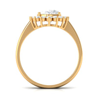 Oval Cut Cubic Zirconia Halo Statement Engagement Ring