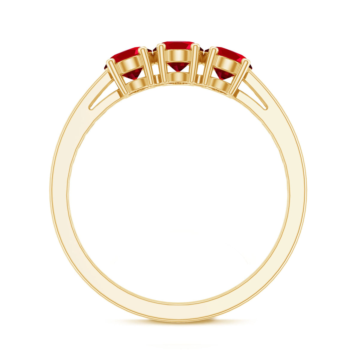 Oval Cut Lab Created Ruby Three Stone Engagement Ring
