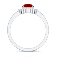Art Deco Style Lab Created Ruby Solitaire Engagement Ring