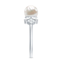 Nature Inspired 7.48 Carat Freshwater Pearl Engagement Ring with Diamond