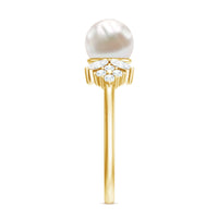 Nature Inspired 7.48 Carat Freshwater Pearl Engagement Ring with Diamond