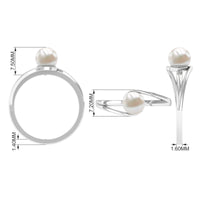 Cultured 7.4 Carat Freshwater Pearl Solitaire Engagement Ring with Bypass Shank