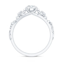 Round Cut 6 MM Moissanite Floral Engagement Ring