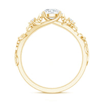 Round Cut 6 MM Moissanite Floral Engagement Ring