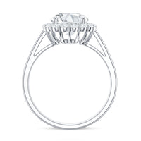 3 CT Round Shape Simulated Diamond Simple Halo Ring