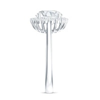 3 CT Round Shape Simulated Diamond Simple Halo Ring