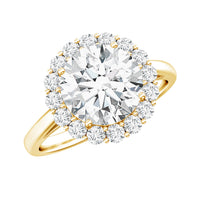 3 CT Round Shape Simulated Diamond Simple Halo Ring