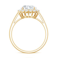 3 CT Round Shape Simulated Diamond Simple Halo Ring