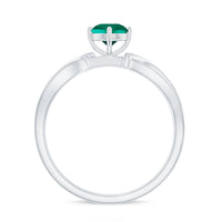 Certified Lab Grown Emerald Diamond Engagement Ring with Infinity Shank