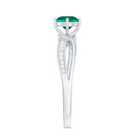 Certified Lab Grown Emerald Diamond Engagement Ring with Infinity Shank