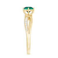 Certified Lab Grown Emerald Diamond Engagement Ring with Infinity Shank