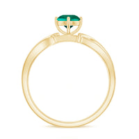 Certified Lab Grown Emerald Diamond Engagement Ring with Infinity Shank