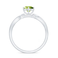 Real 0.5 Carat Peridot Infinity Promise Ring with Diamond