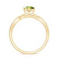 Real 0.5 Carat Peridot Infinity Promise Ring with Diamond