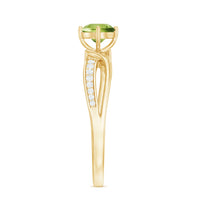 Real 0.5 Carat Peridot Infinity Promise Ring with Diamond