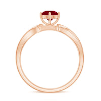 Natural 0.6 Carat Ruby Infinity Promise Ring with Diamond