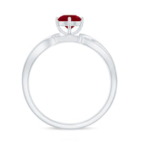 Natural 0.6 Carat Ruby Infinity Promise Ring with Diamond