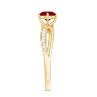 Natural 0.6 Carat Ruby Infinity Promise Ring with Diamond