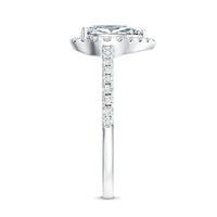 1.4 Carat Pear Shaped Simulated Diamond Halo Engagement Ring