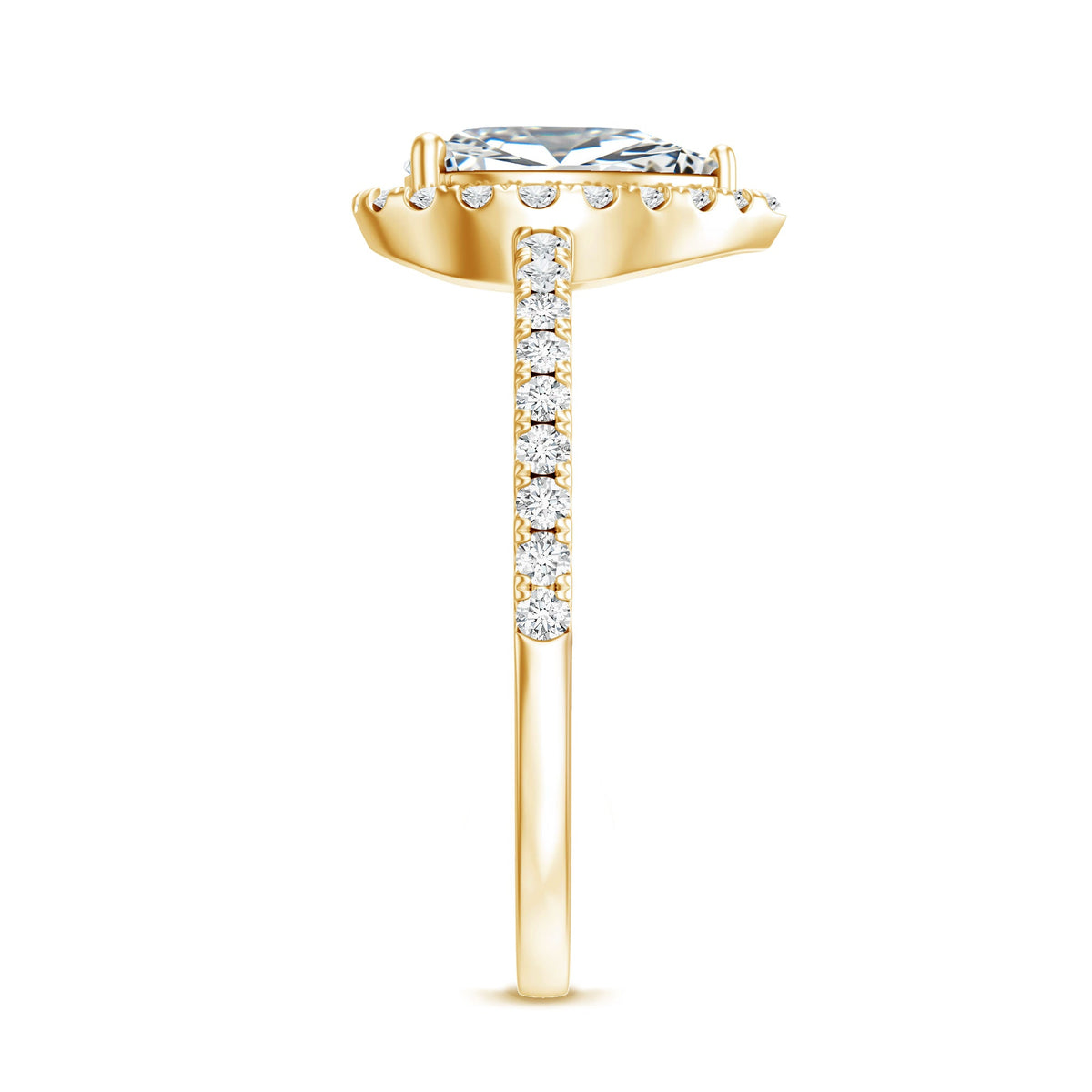 1.4 Carat Pear Shaped Simulated Diamond Halo Engagement Ring