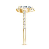 1.4 Carat Pear Shaped Simulated Diamond Halo Engagement Ring