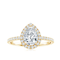 1.4 Carat Pear Shaped Simulated Diamond Halo Engagement Ring