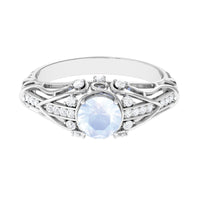 Vintage Inspired Moonstone Engagement Ring with Diamond
