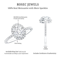 Brilliant Cut Moissanite Oblong Engagement Ring With Certificate