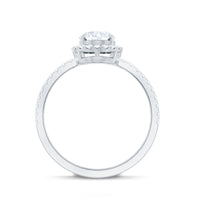 Brilliant Cut Moissanite Oblong Engagement Ring With Certificate