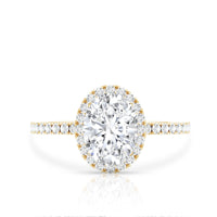 Brilliant Cut Moissanite Oblong Engagement Ring With Certificate