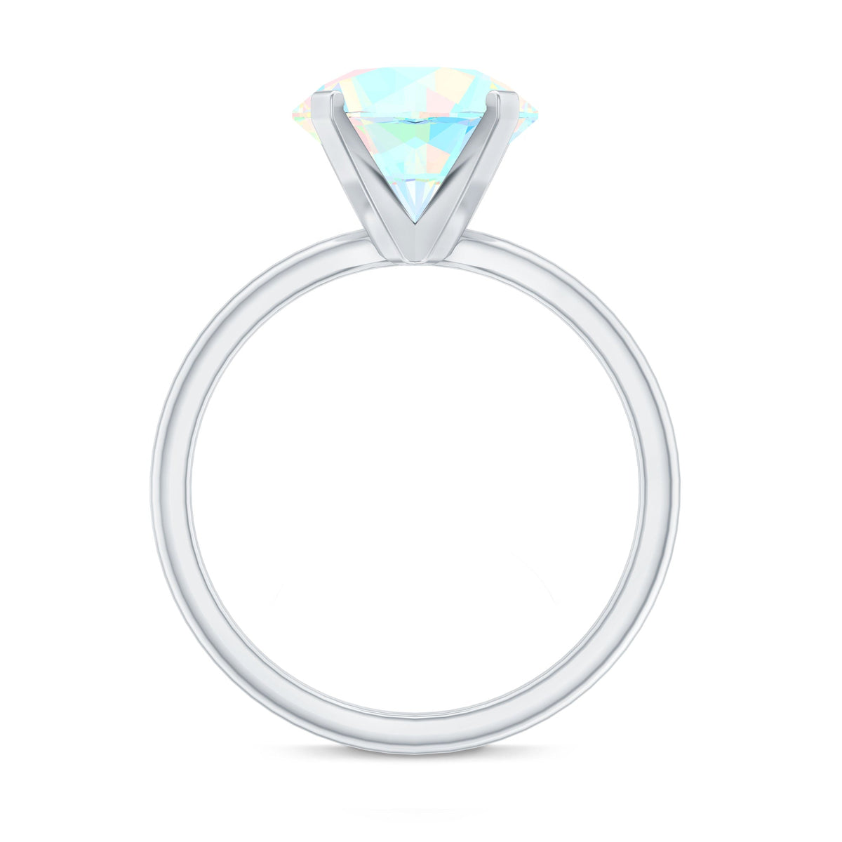 Classic 8mm Solitaire Ethiopian Opal October Birthstone Engagement Ring