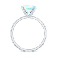 Classic 8mm Solitaire Ethiopian Opal October Birthstone Engagement Ring