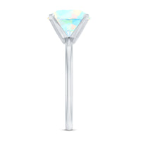 Classic 8mm Solitaire Ethiopian Opal October Birthstone Engagement Ring