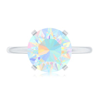 Classic 8mm Solitaire Ethiopian Opal October Birthstone Engagement Ring