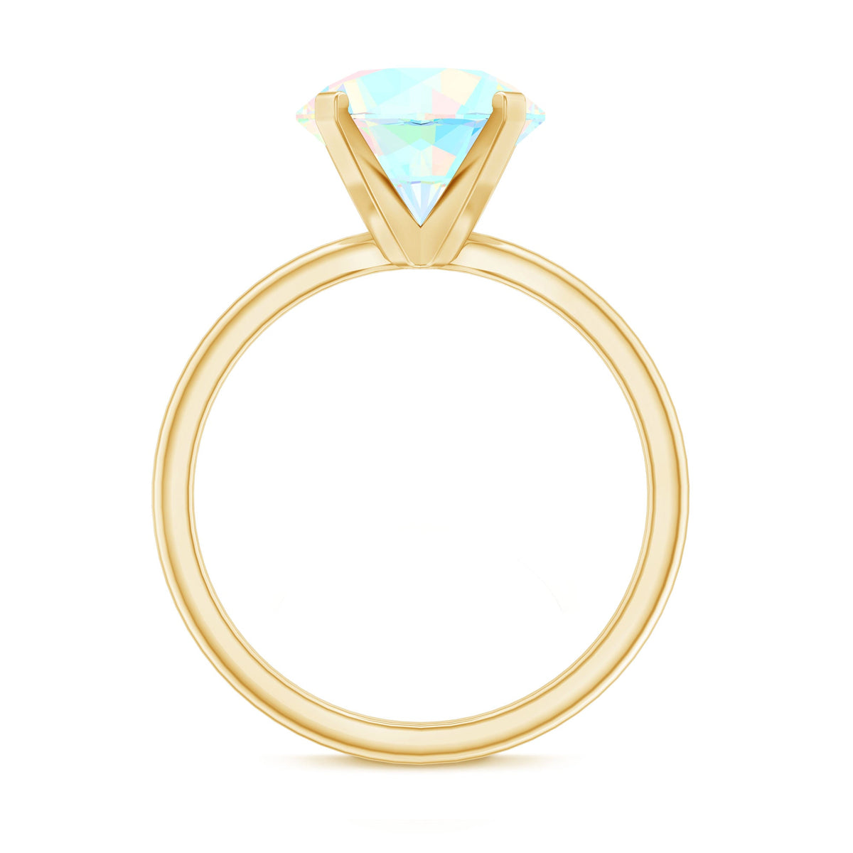 Classic 8mm Solitaire Ethiopian Opal October Birthstone Engagement Ring