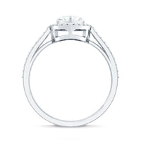 Certified Moissanite Heart Engagement Ring with Halo