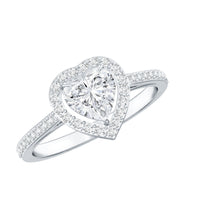 1.50 CT Heart Shape Cubic Zirconia Engagement Ring with Accent