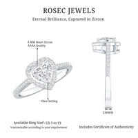 1.50 CT Heart Shape Cubic Zirconia Engagement Ring with Accent