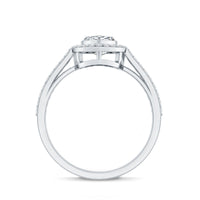 1.50 CT Heart Shape Cubic Zirconia Engagement Ring with Accent