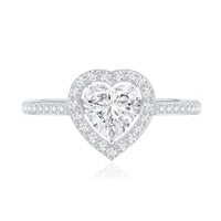 1.50 CT Heart Shape Cubic Zirconia Engagement Ring with Accent