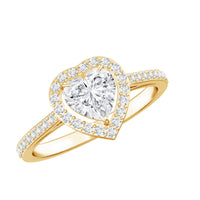 1.50 CT Heart Shape Cubic Zirconia Engagement Ring with Accent