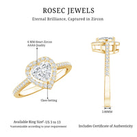 1.50 CT Heart Shape Cubic Zirconia Engagement Ring with Accent
