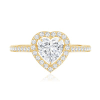 1.50 CT Heart Shape Cubic Zirconia Engagement Ring with Accent
