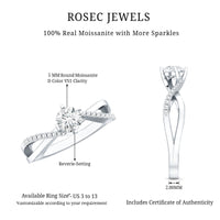Round Cut Moissanite Infinity Engagement Ring for Her