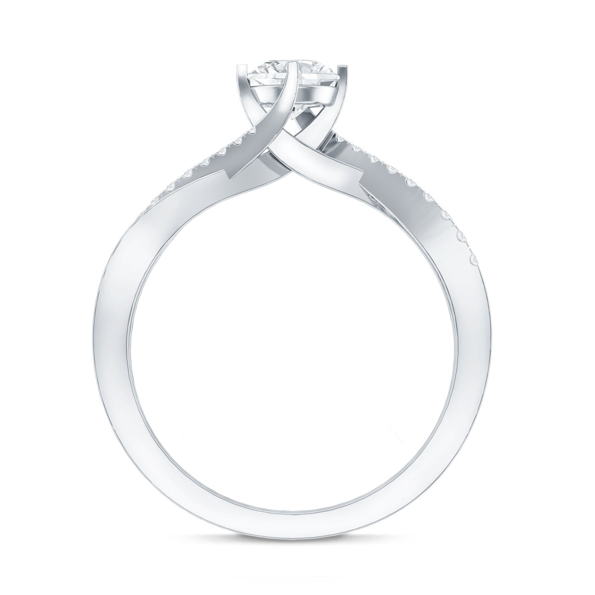Round Cut Moissanite Infinity Engagement Ring for Her