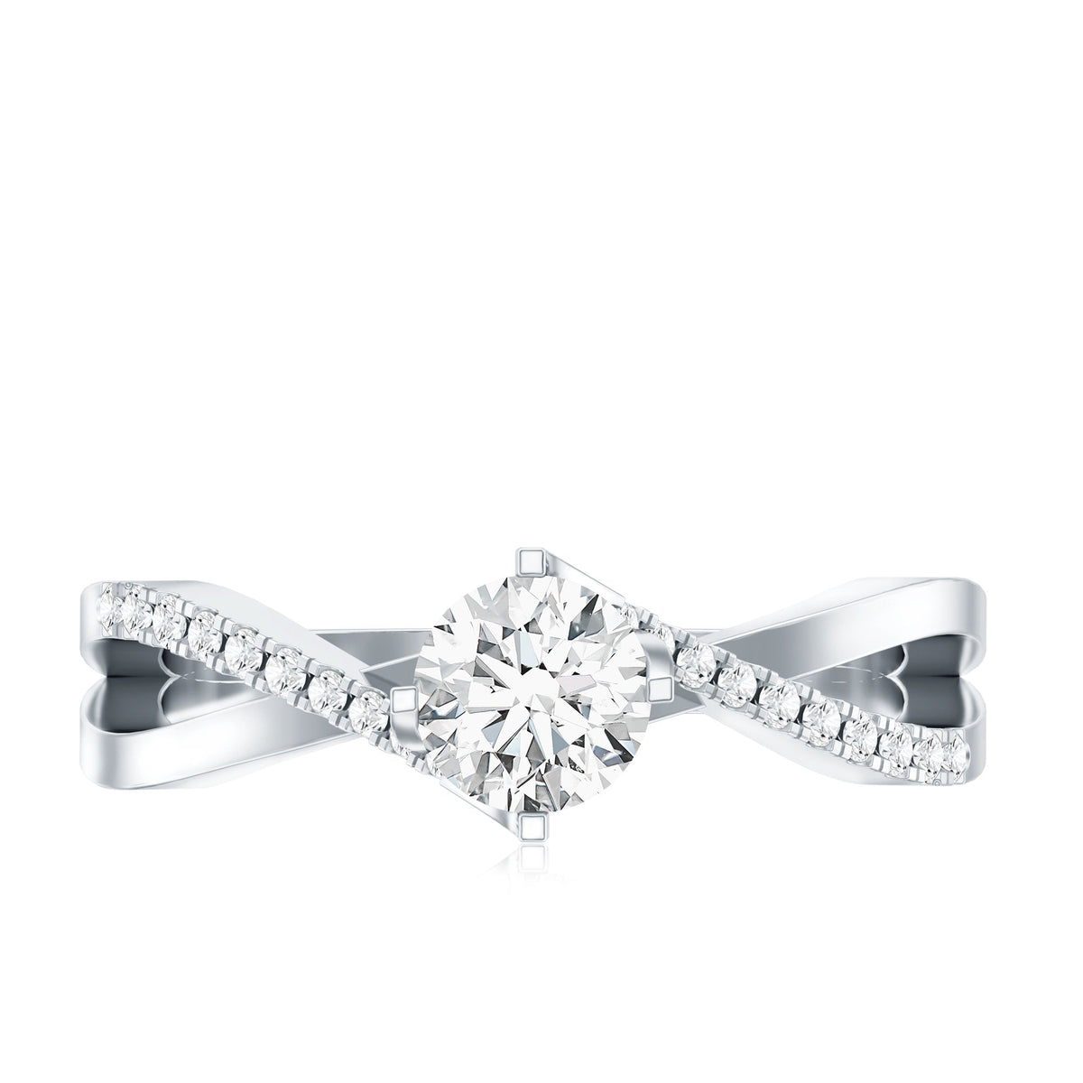Round Cut Moissanite Infinity Engagement Ring for Her