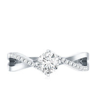 Round Cut Moissanite Infinity Engagement Ring for Her