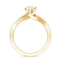 Round Cut Moissanite Infinity Engagement Ring for Her