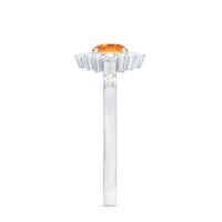 Classic Citrine Engagement Ring with Diamond Halo