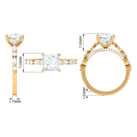 3 Carat Princess Cut Cubic Zirconia Designer Engagement Ring